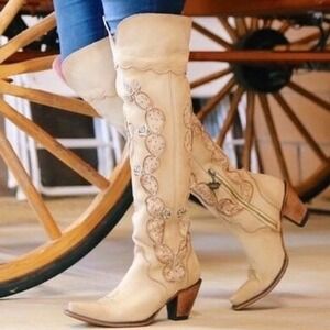 Junk Gypsy Lane Boots Hard To Handle OTK Western Embroidered Cactus Floral Boots